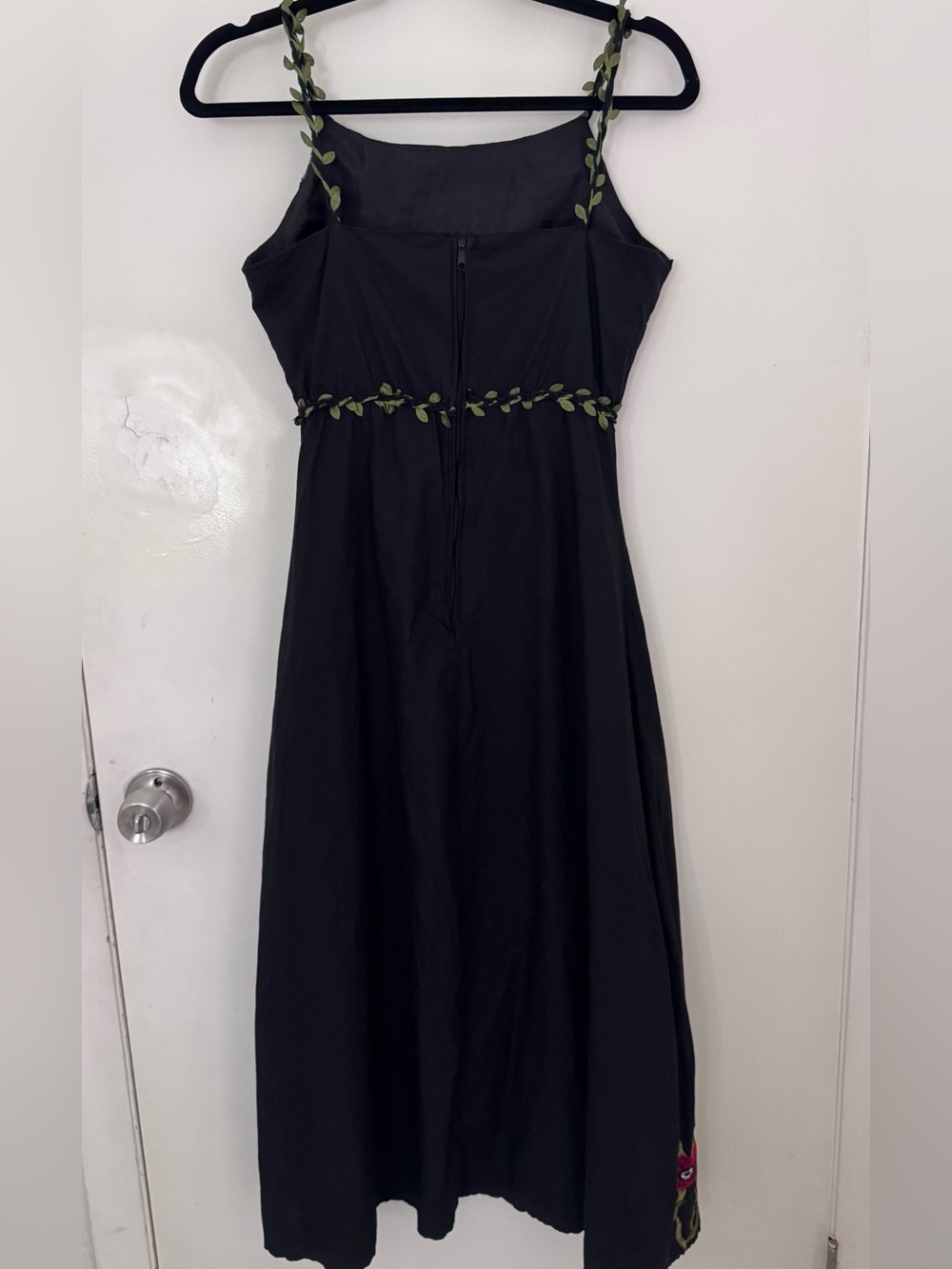 Black Embroidered Midi Dress with Tiger Motif - Picture 7 of 16
